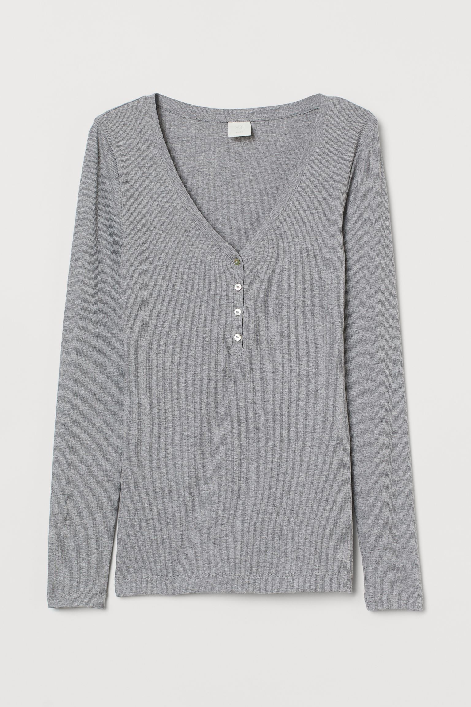 

Лонгслив H&M M серый меланж 15058195203