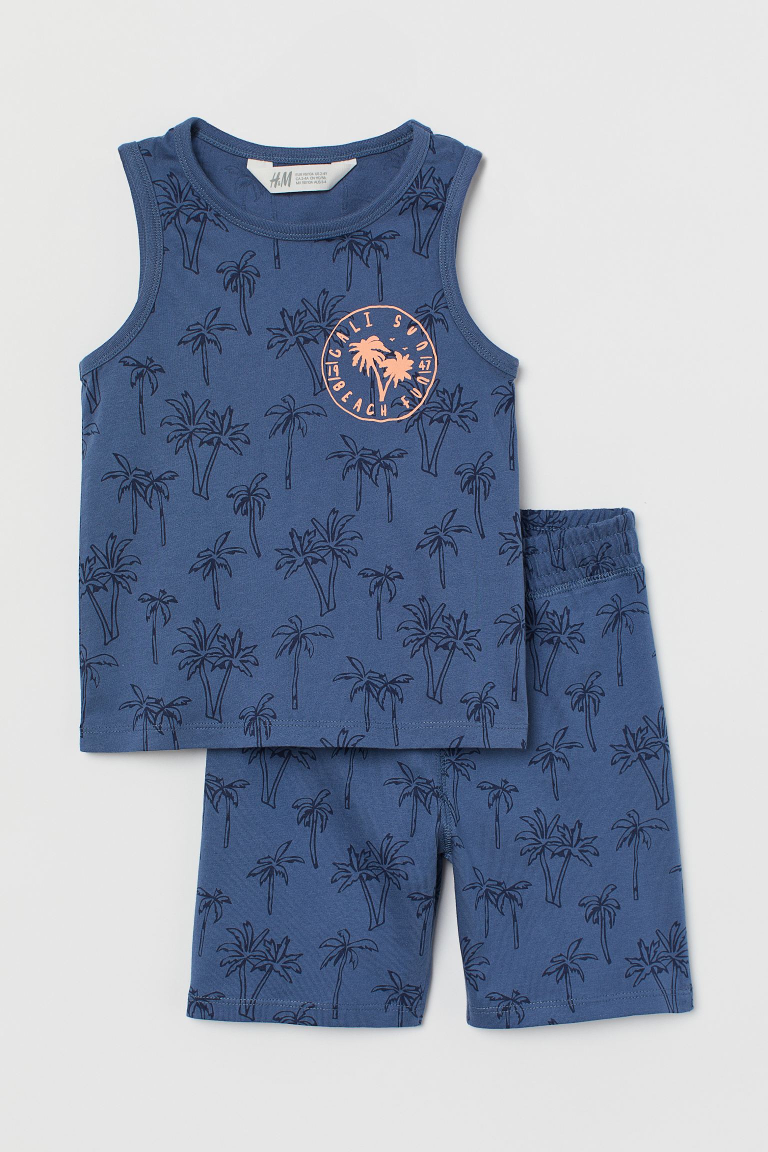 

Комплект (майка, шорты) H&M 122 128см темно синий пальмы 30048068481