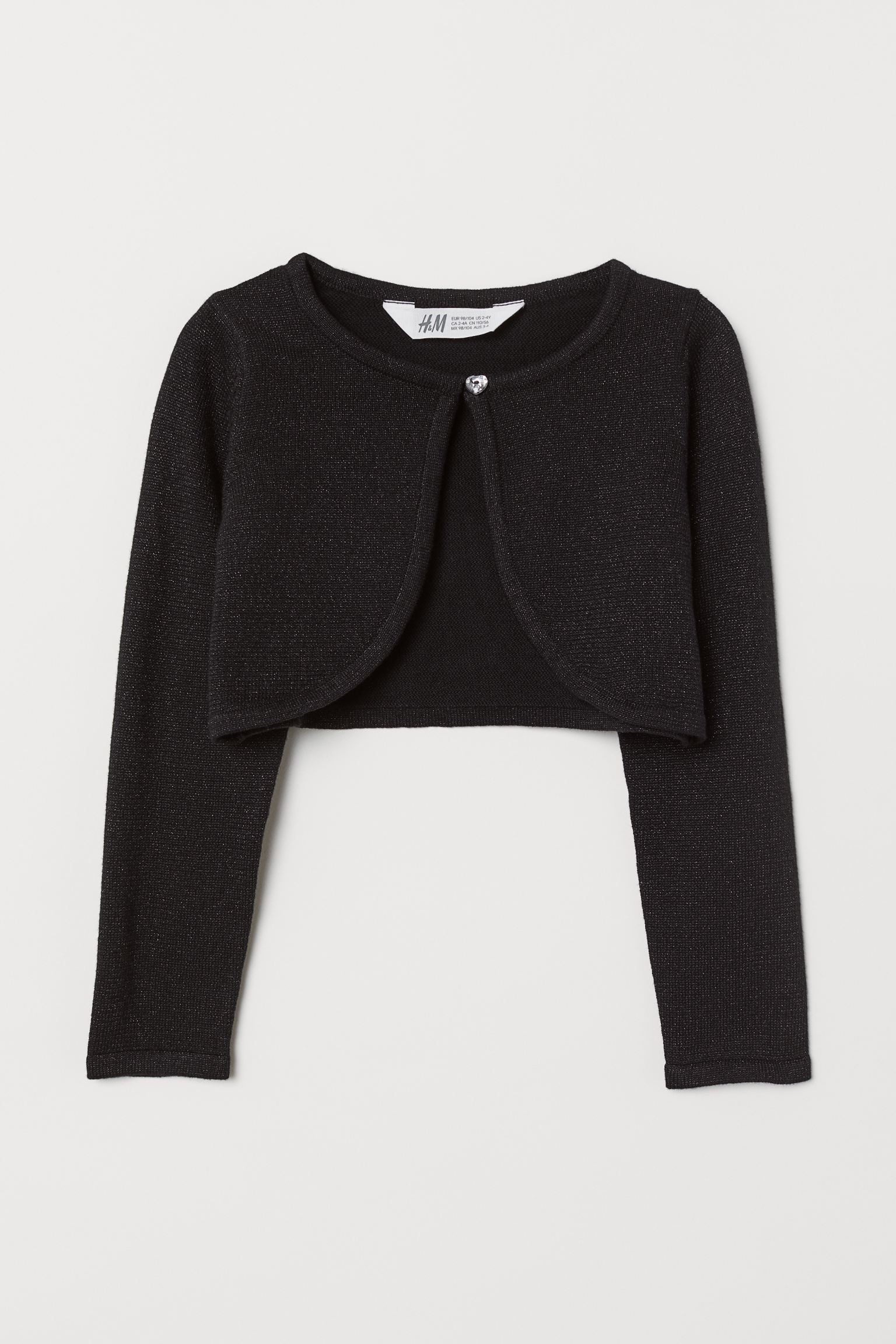 

Болеро H&M 110 116см черный блеск 16036174658