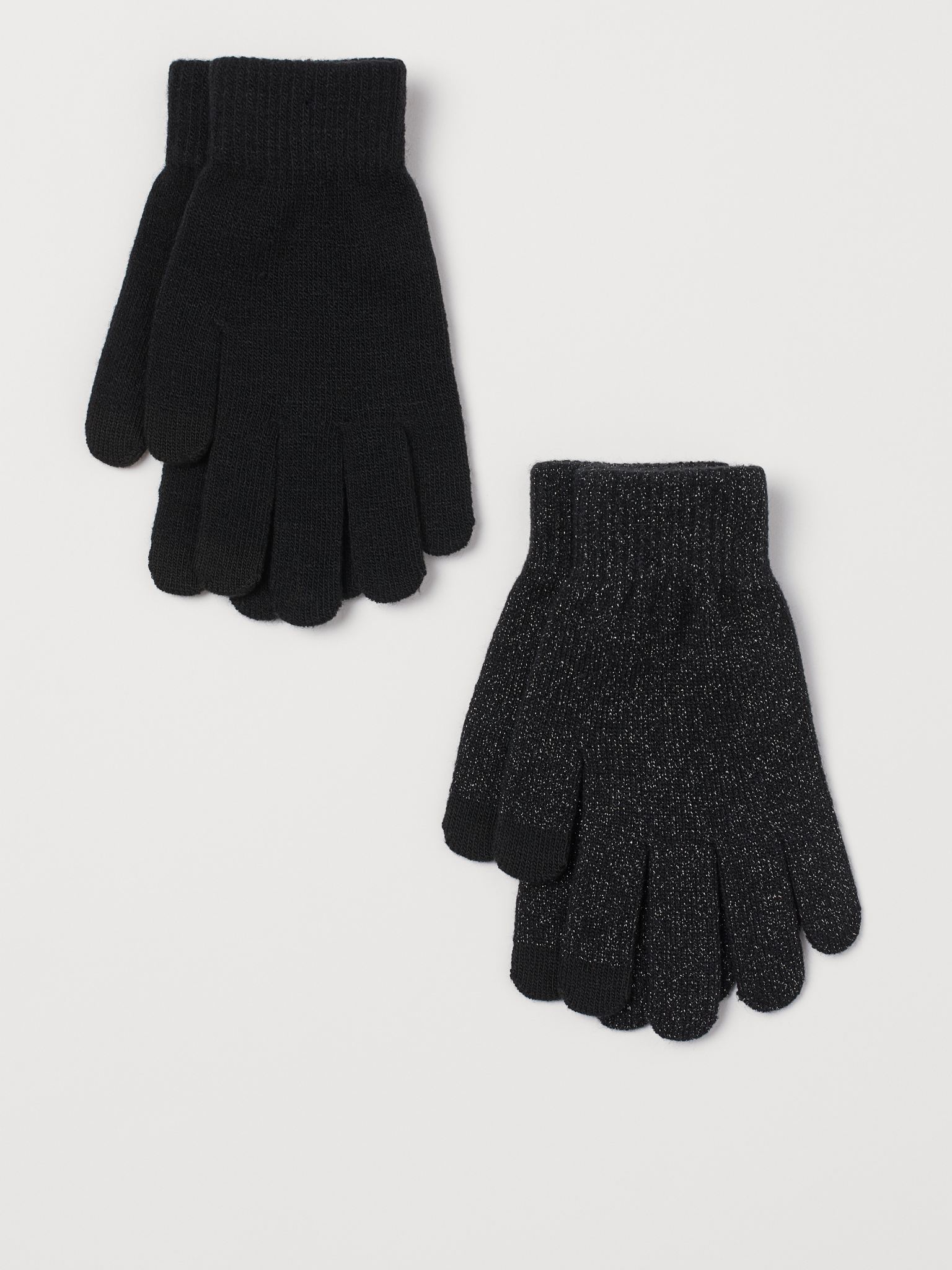 

Перчатки (2 пары) H&M 9421942dm Черный Блестки