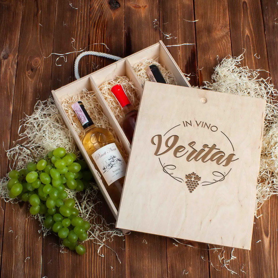 

Коробка для вина на три бутылки "In vino veritas" BeriDari (6941)