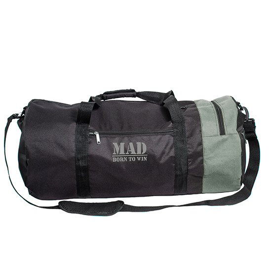 

Большая спортивная сумка–тубус XXL 50L черно-серая от MAD | born to win™