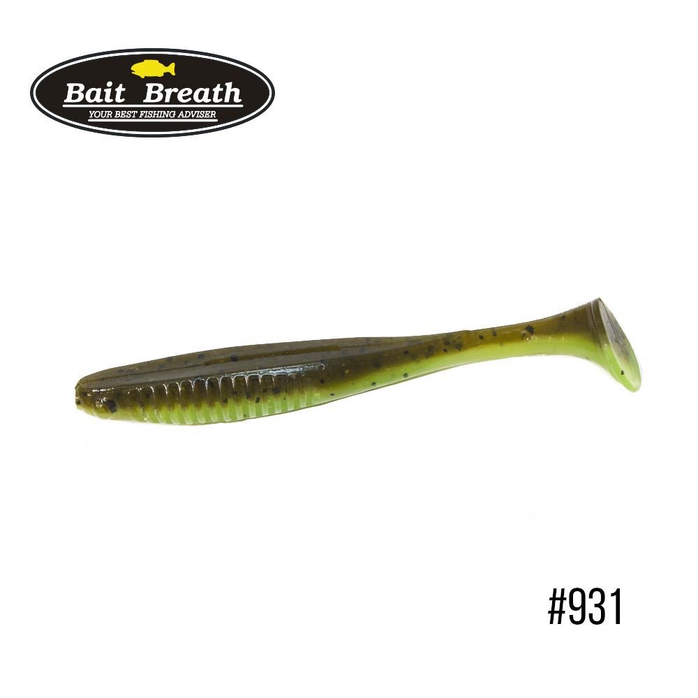 

Приманка Bait Breath E.T.Shad 4,3'' (6 шт) (931 Greenpumpkin/Chart (2 tone color))