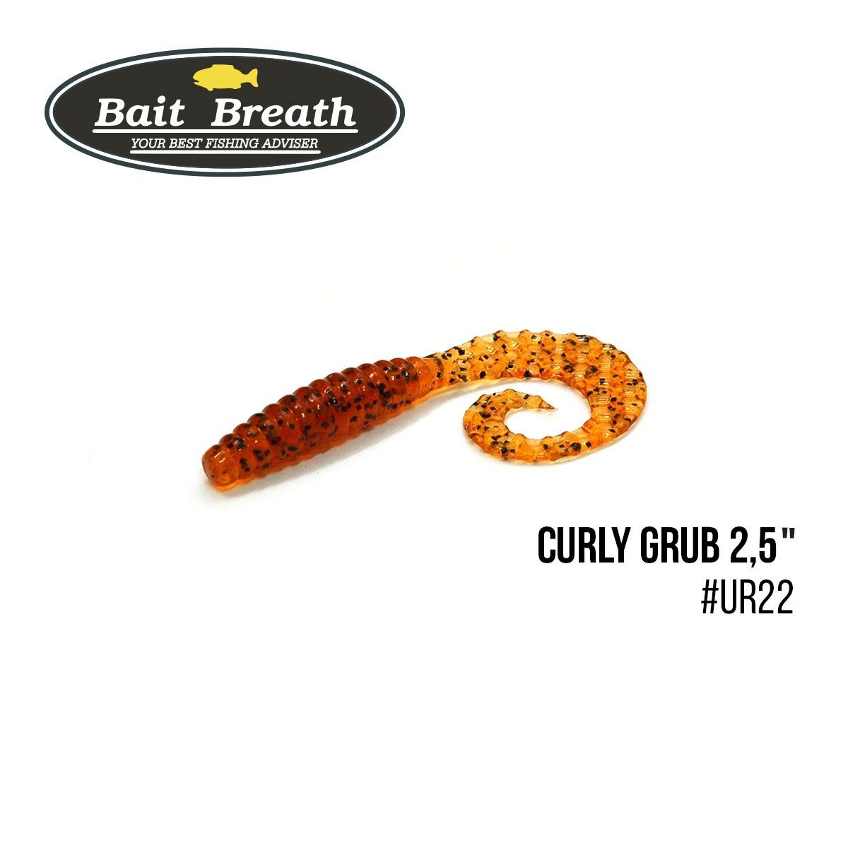 

Приманка Bait Breath Curly Grub 2,5'' (12шт) (Ur22 OrangePumpkin/seed)