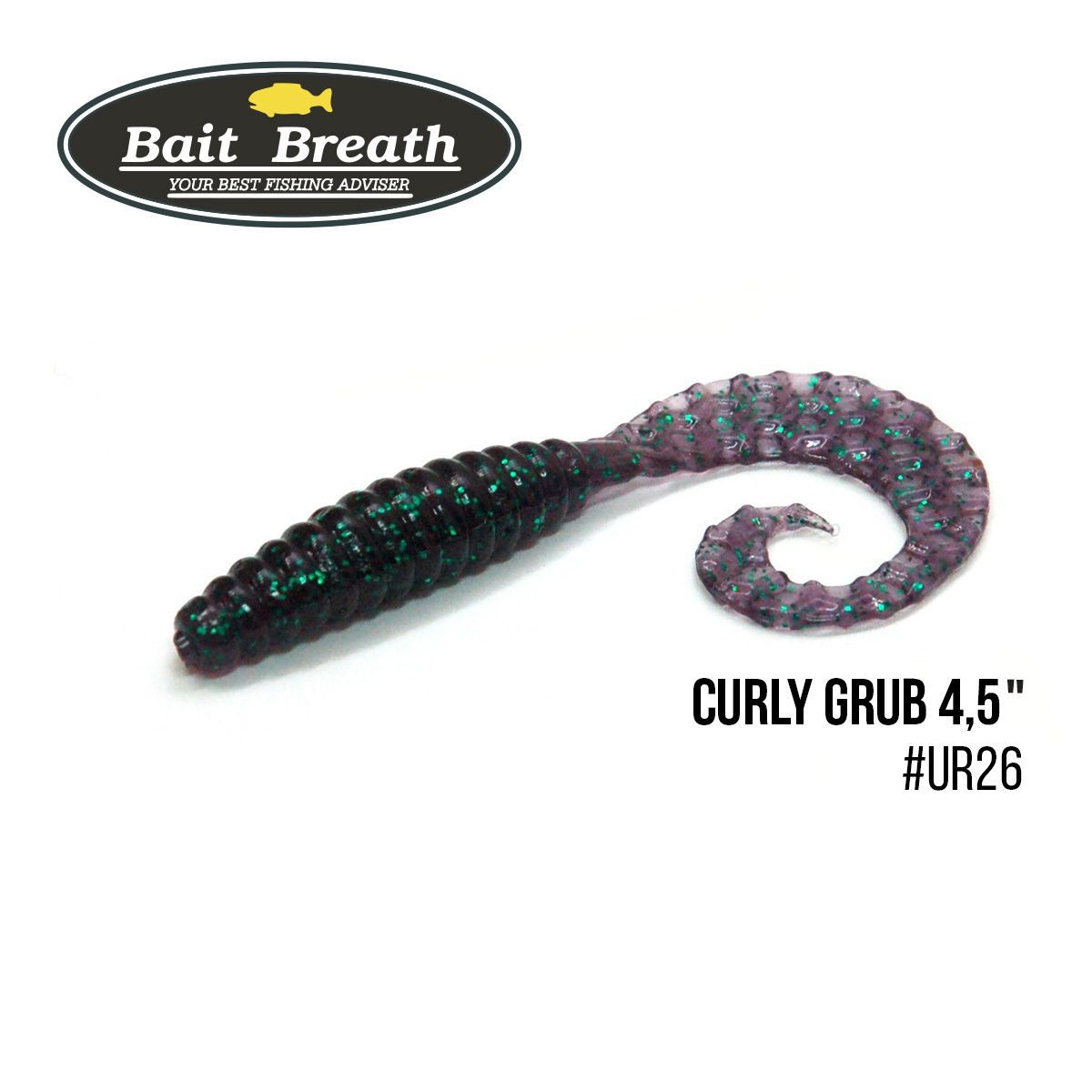 

Приманка Bait Breath Curly Grub 4,5'' (8шт) (Ur26 Junberg/green*seed)