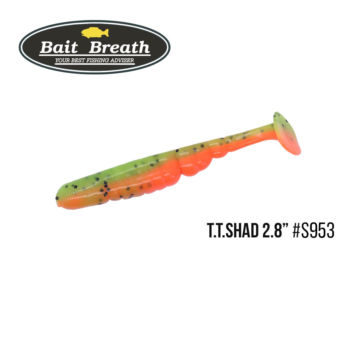 

Приманка Bait Breath T.T.Shad 2,8'' (7 шт) (S953 Spawn Shad(Two Tone Color) Chart / Orange)