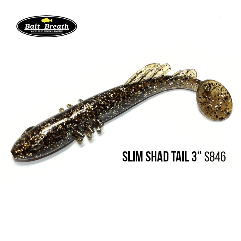 

Приманка Bait Breath BeTanCo Shad Tail Slim 3'' (8 шт.) (S846 Greenpumpkin／Silver)