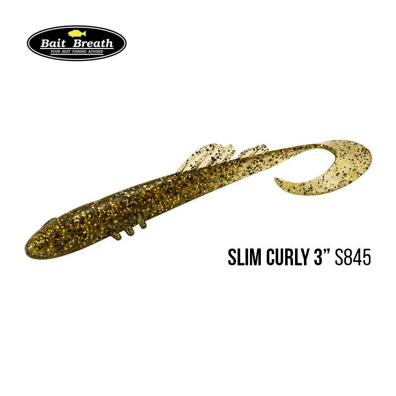 

Приманка Bait Breath BeTanCo Slim Curly 3'' (8шт) (S845 　Gold melon)