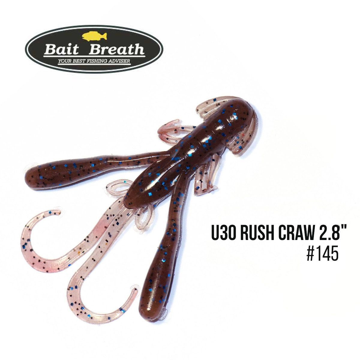 

Приманка Bait Breath U30 Rush Craw 2.8'' (7шт.) (145 cinamon /black blue F)