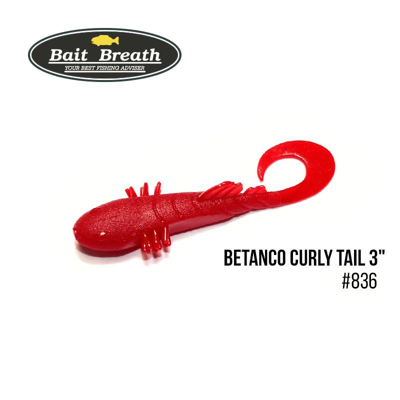 

Приманка Bait Breath BeTanCo Curly Tail 3'' (6 шт.) (S836 Solid red)