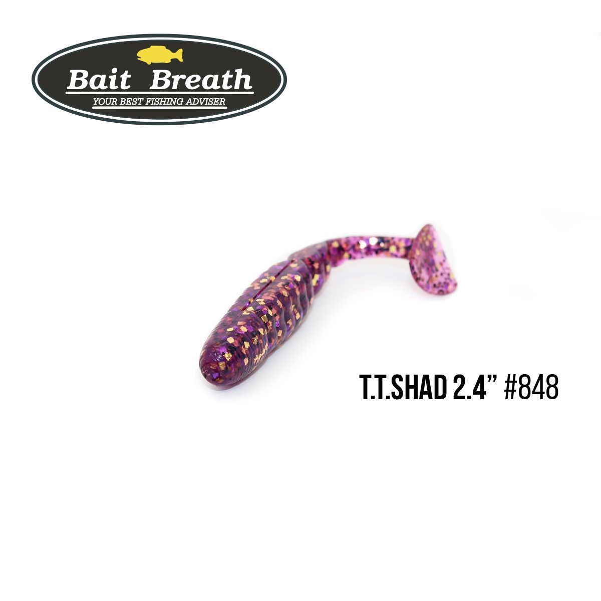 

Приманка Bait Breath T.T.Shad 2,4'' (8 шт) (S848 Purple PG)