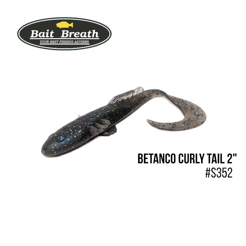 

Приманка Bait Breath BeTanCo Curly Tail 2'' (8шт.) (S352 UV Ｈologram Smoke／Blue)