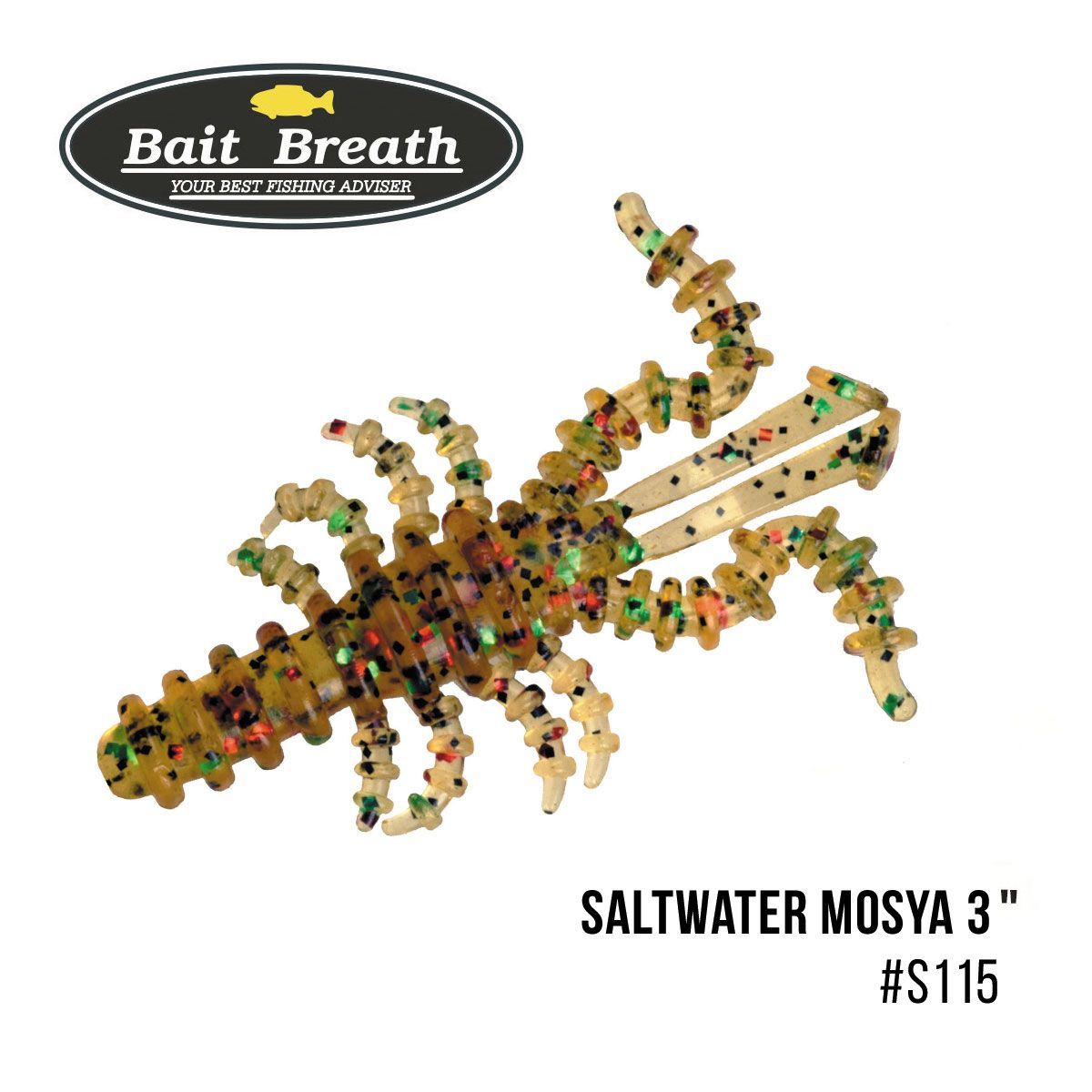 

Приманка Bait Breath Saltwater Mosya 3'' (6 шт.) (S115 　Pumpkin／green・red・seed)