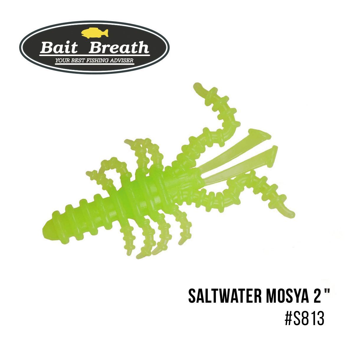 

Приманка Bait Breath Saltwater Mosya 2'' (10 шт.) (S813 Glow lime cheart)