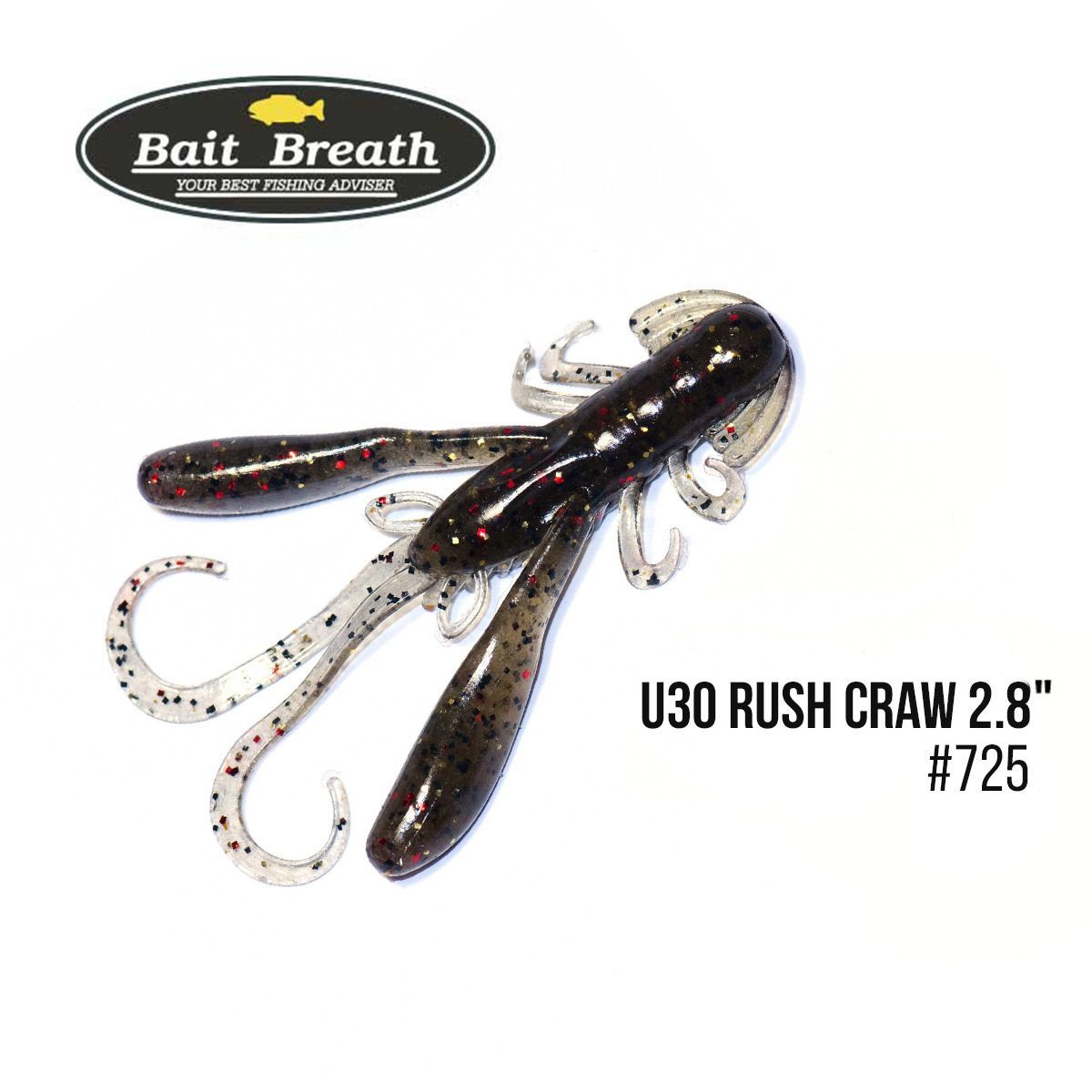

Приманка Bait Breath U30 Rush Craw 2.8'' (7шт.) (725 Greenpumpkin/gold red)