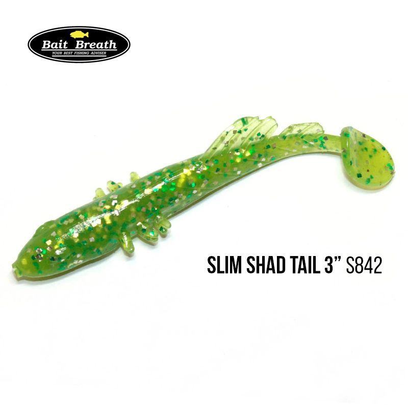 

Приманка Bait Breath BeTanCo Shad Tail Slim 3'' (8 шт.) (S842 Chart Silver)