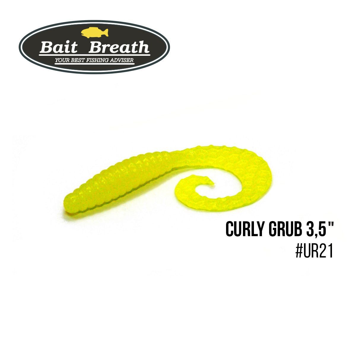 

Приманка Bait Breath Curly Grub 3,5'' (10шт) (Ur21 yellow)