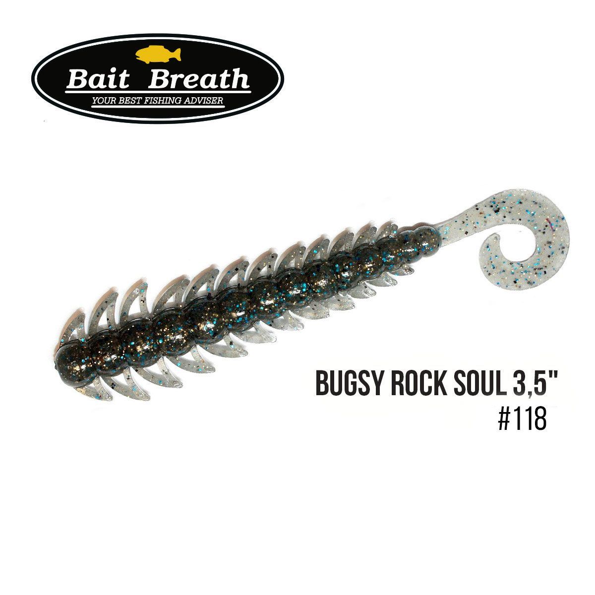 

Приманка Bait Breath BUGSY 3,5'' Rock Soul (10 шт.) (118 Smoke/Blue・Gold・See)