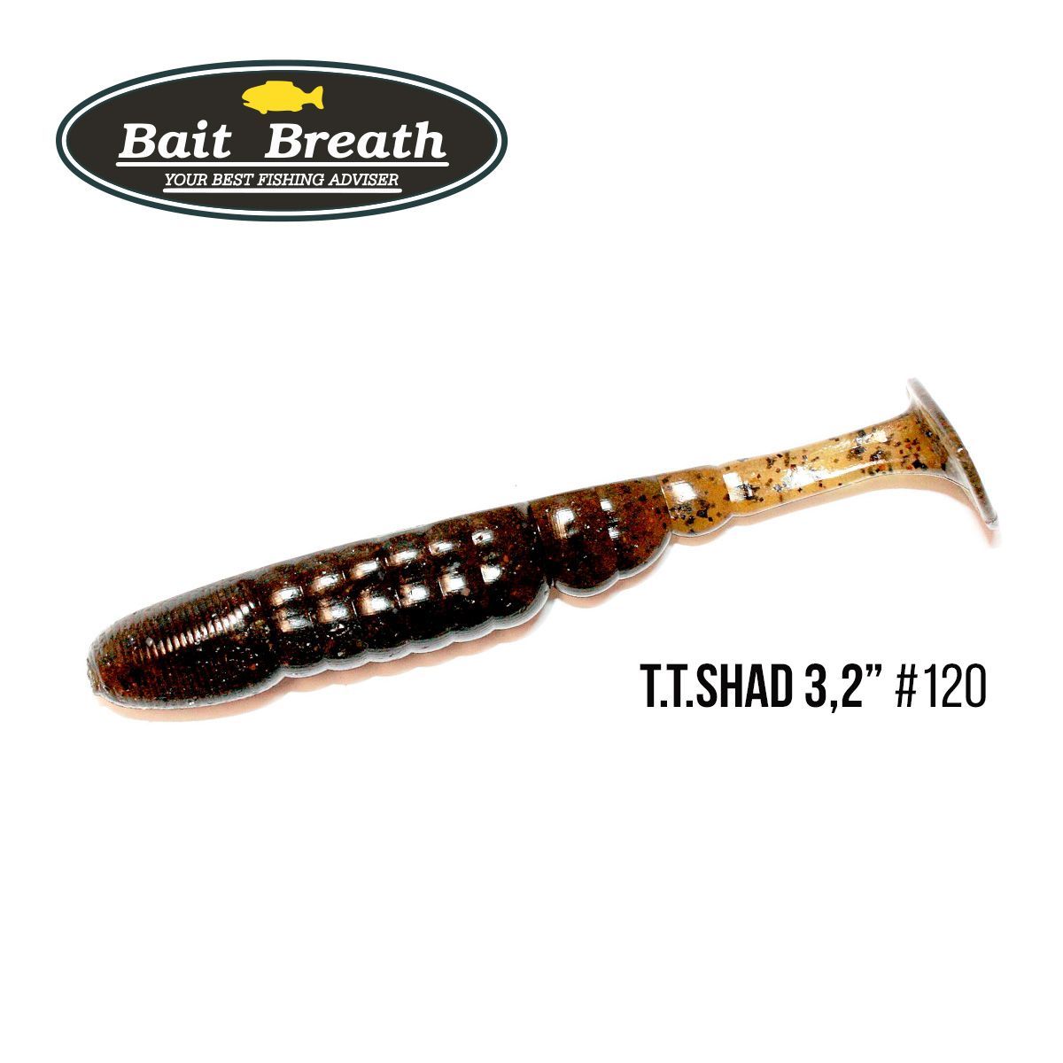 

Приманка Bait Breath T.T.Shad 3,2'' (7 шт) (120 BYS 　Green Pumpkin/Seed)