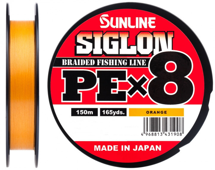 

Шнур Sunline Siglon PE х8 150m (оранж.) #1.2/0.187mm 20lb/9.2kg (93330)