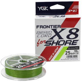 

Шнур YGK Frontier Braid Cord X8 150m (зелёный) #1.5/0.205mm 25lb/11.3kg (126617)