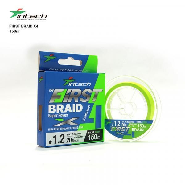 

Шнур плетеный Intech First Braid X4 Green 150m (1.2 (20lb/9.1kg))