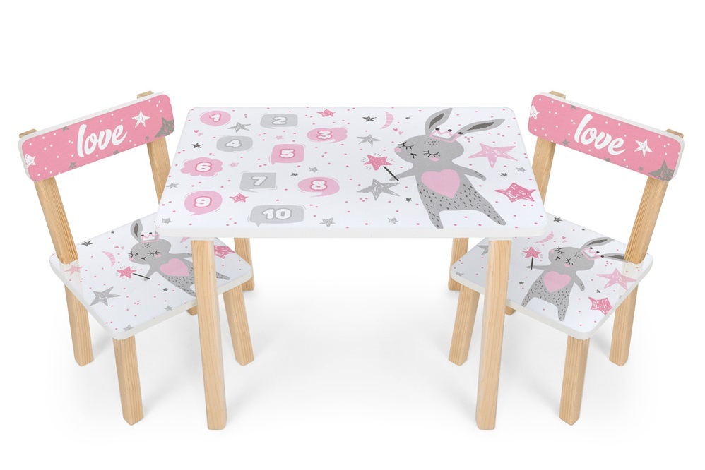 

Столик с 2-мя стульчиками Bambi Love Rabbit 501-114 Grey / Pink (501-114)