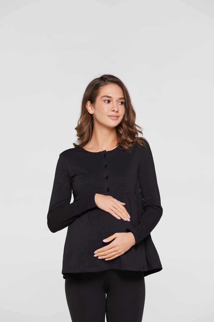 

Кофта для беременных и кормящих мам Lullababe Tallinn Черный XL
