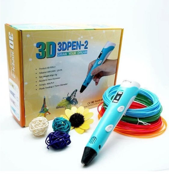 

3D-ручка с экраном и разноцветными Эко пластиком DL93