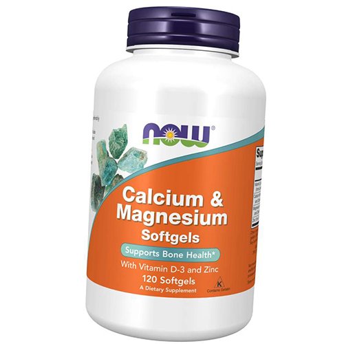 

Кальций, Магний, Цинк и Витамин Д3, Calcium & Magnesium, Now Foods 120гелкапс (36128004)