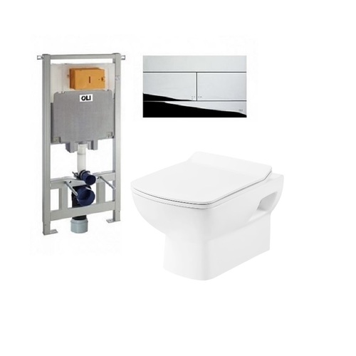 

Комплект 883423 OLI80+ клавіша Slim хром + унітаз 3120123 COMFORT NEW Унітаз підвісний + кришка softclose тонка