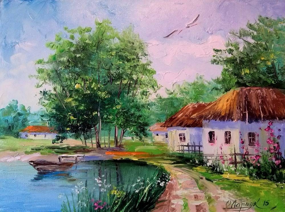 

Набор алмазная техника Садок вишневий коло хати 40x50см