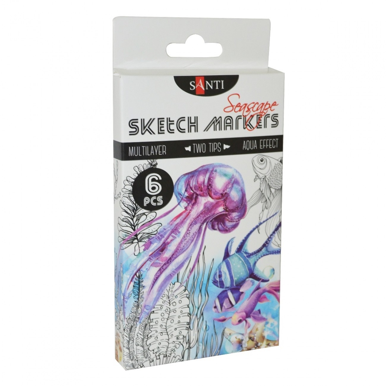 

Набор скетч маркеров SANTI sketch "Seascape", 6 шт/уп.