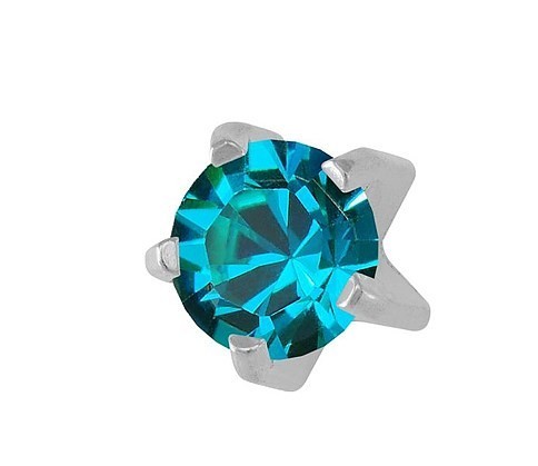 

Серьги-иглы Studex для прокола ушей L112W голубой циркон 4мм