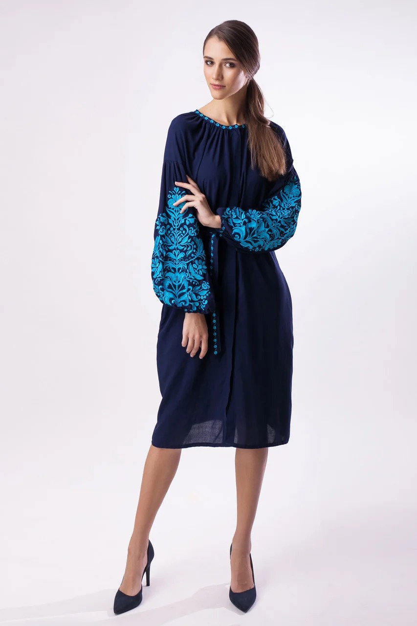 

Платье Narodnyy Butik Дерево Життя B1 42 Темно-синее 1520.1