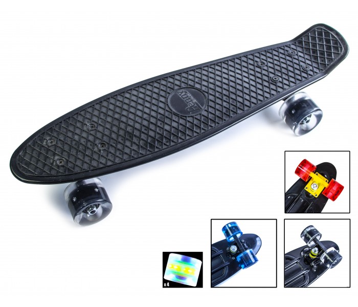 

Penny Board Black Светящиеся колеса, антискользящая обработка поверхности