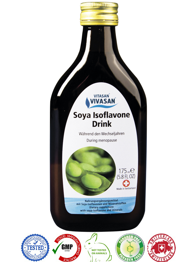 

Натуральный швейцарский антиоксидантный Напиток Соя Изофлавон/Soya Isoflavone VIVASAN Original 175 мл GMP Sertified С фитоэстрогенным действием Paraben free