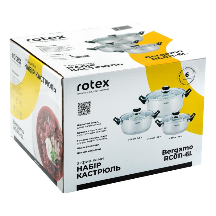 

Набор кастрюль Rotex RC011-6L Bergamo