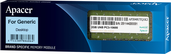

ОЗУ APACER DDR3 2Gb 1333Mhz БЛИСТЕР DL.02G2J.H9M