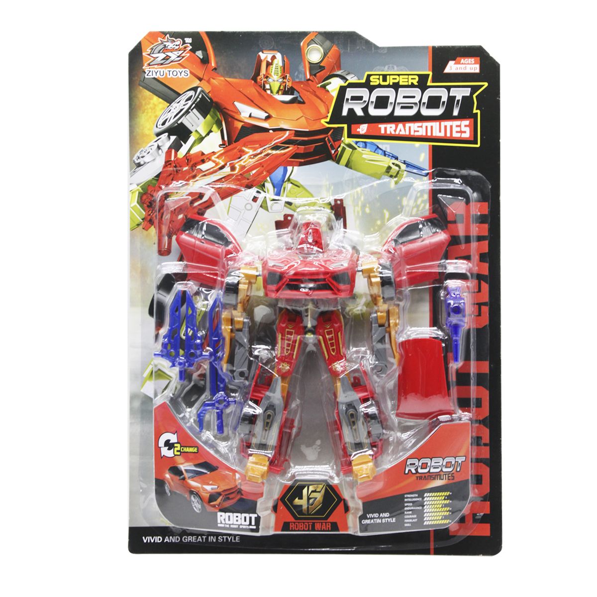 

Трансформер Super Robot красный Ziyu Toys (L013-7/8/12) (161785)