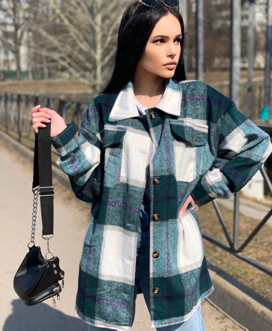 

Рубашка женская Кашемир зелёная 42-46 R103