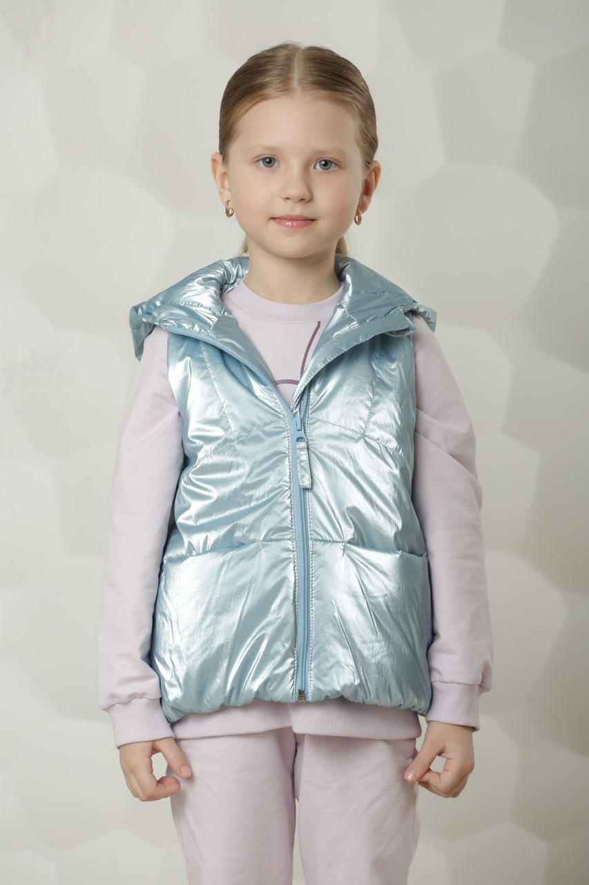 

Детская жилетка Color Dreams с капюшоном 92 см голубой