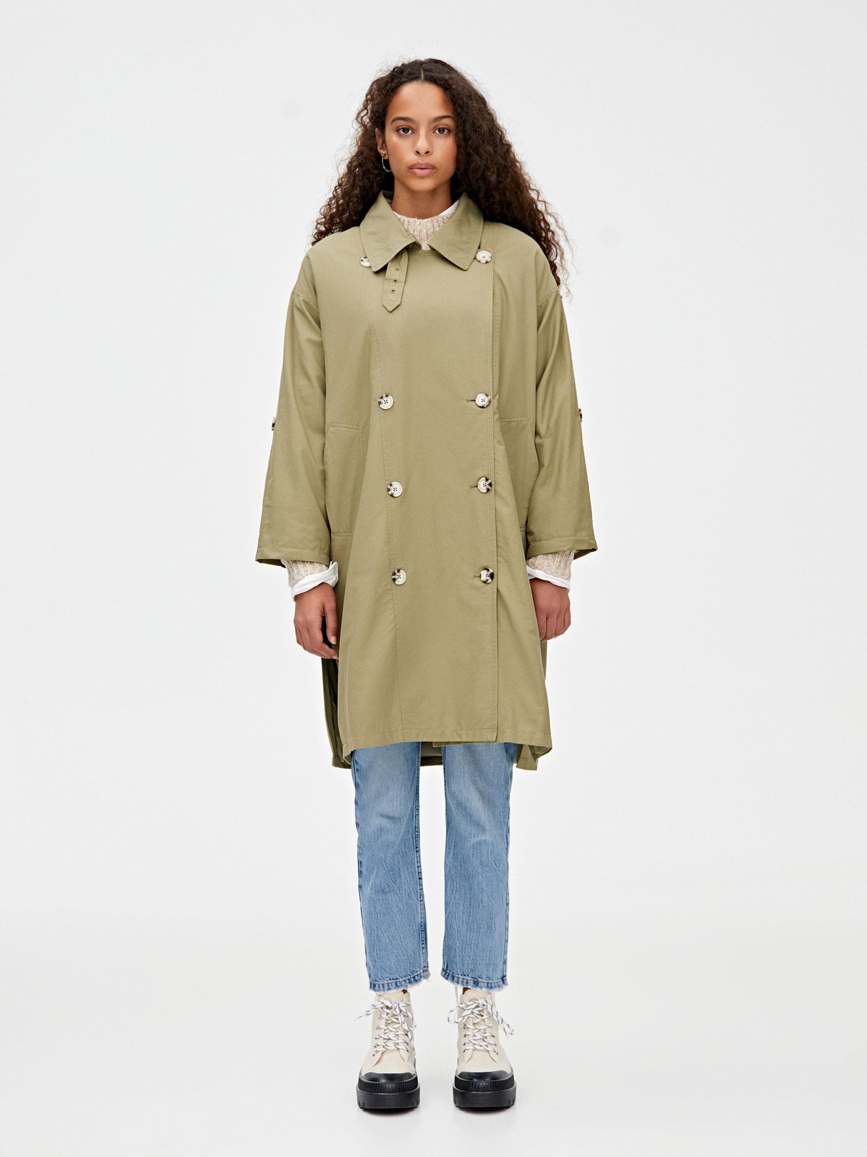 

Тренч Pull & Bear 9750304505-ACVU M Оливковый