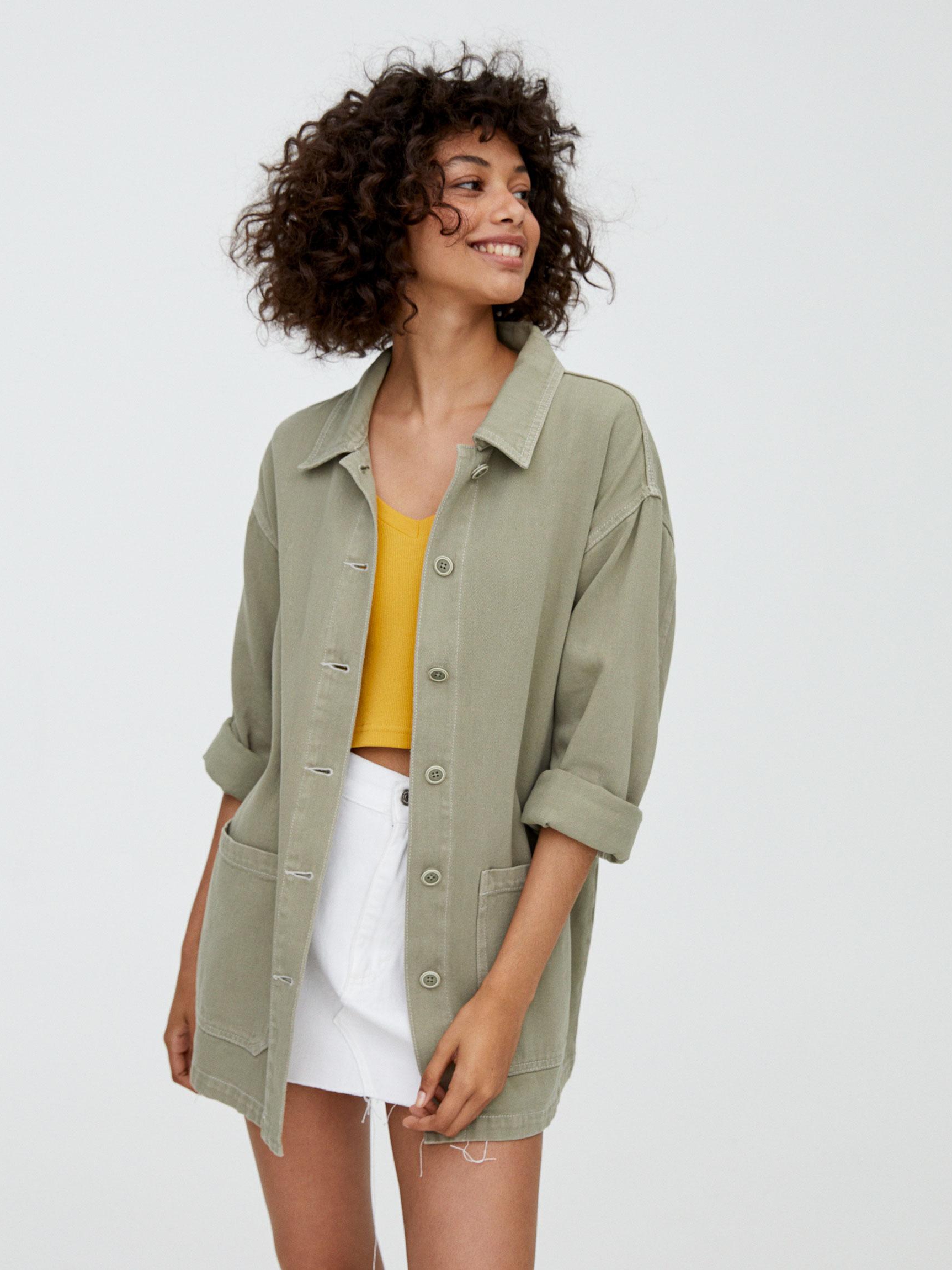 

Куртка-рубашка Pull & Bear 9714331505-ACVU L Оливковая