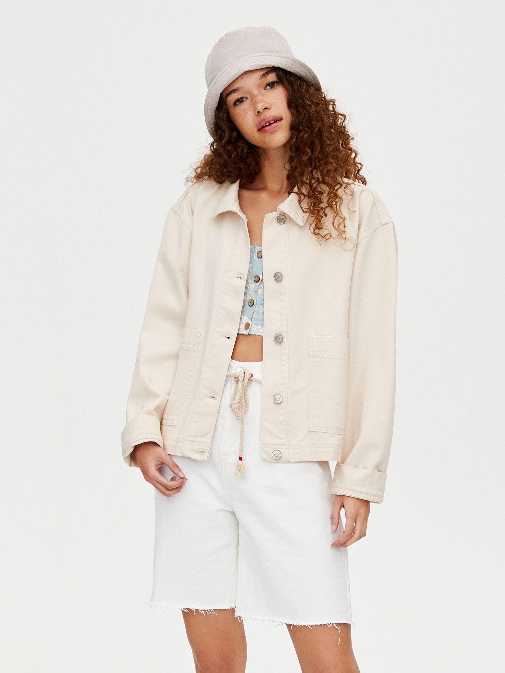 

Джинсовая куртка Pull & Bear 9714307721-ACVG M Кремовая
