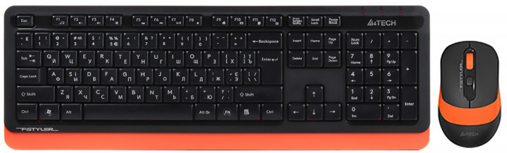 

Комплект клавиатура + мышь A4Tech FG1010 беспроводные Black/Orange