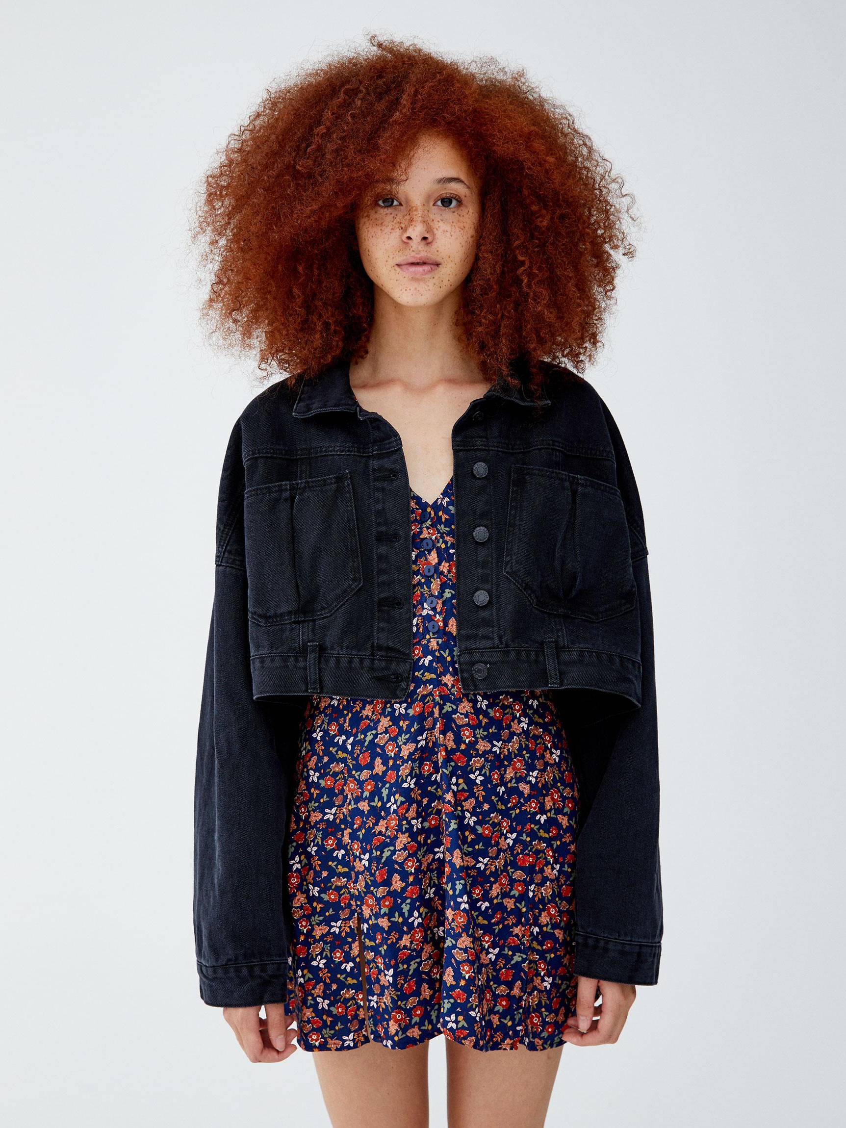 

Джинсовая куртка Pull & Bear 9712305800-AAAD M Черная