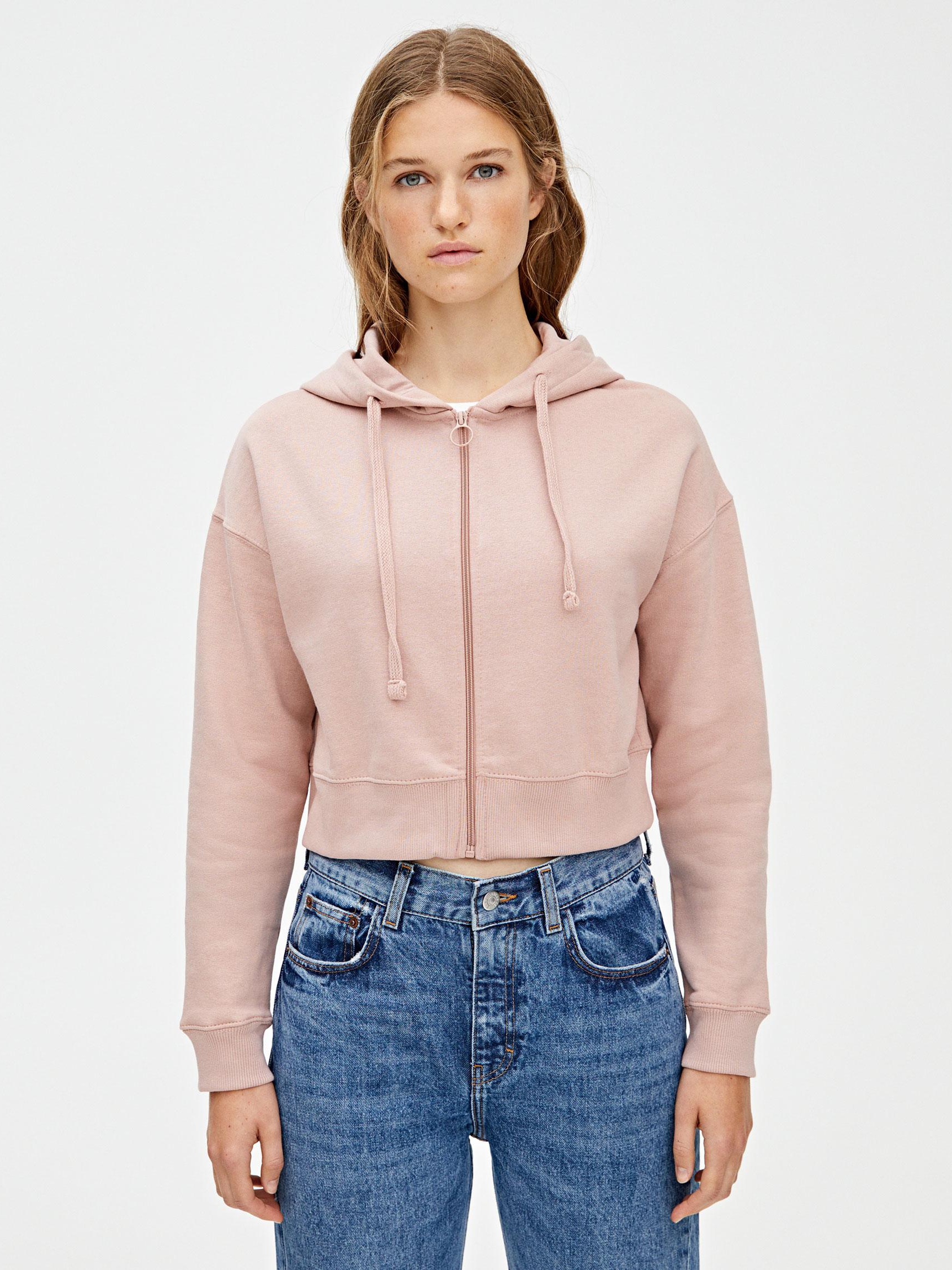 

Толстовка Pull & Bear 9596400622-ACUH M Бледно-розовая