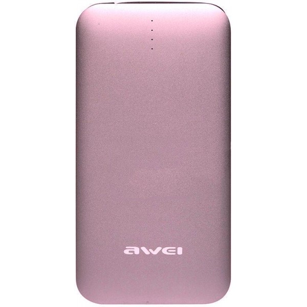 

Портативная батарея 8000 mAh AWEI P20K Power Bank Rose Gold