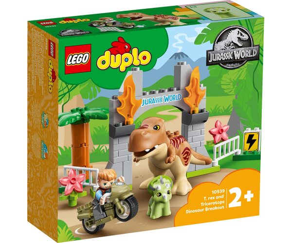 

Конструктор LEGO DUPLO Побег динозавров: тираннозавр и трицератопс (10939)